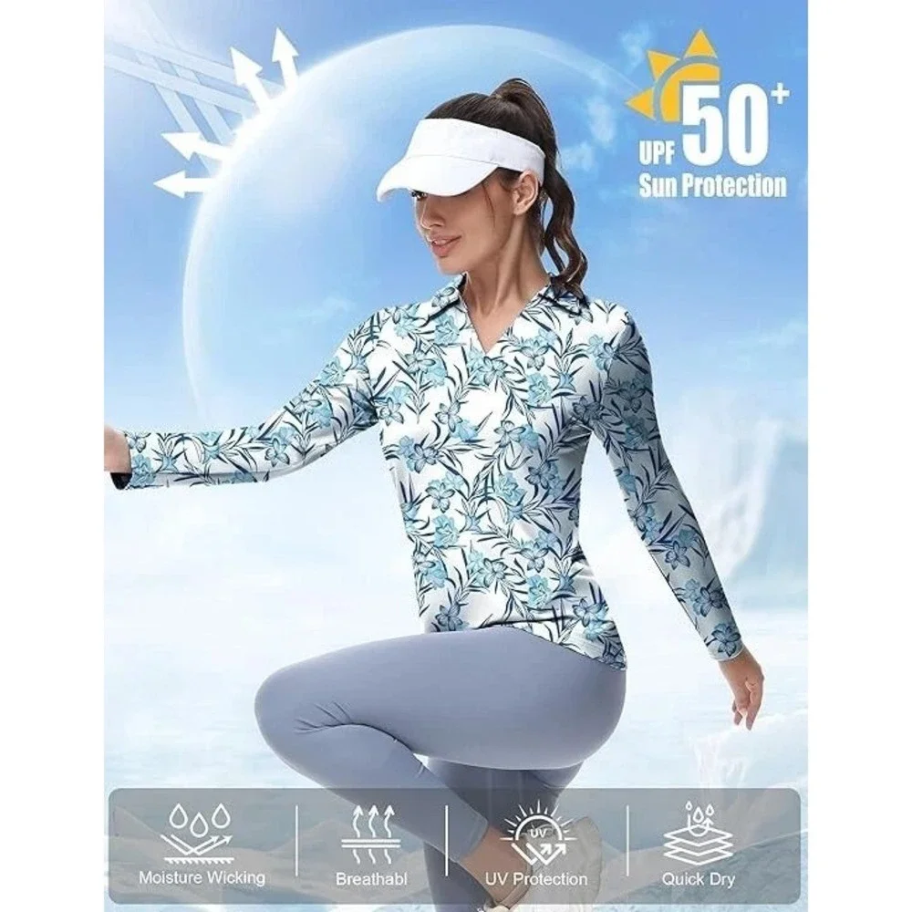 GGOV Women's Golf Polo Shirt UPF 50+ Sun Protection Quick Dry XL - Picture 6 of 8